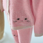 Konges Sløjd Kitty Cardigan and Kitty Pants Silver Pink - kids matching set, view 4