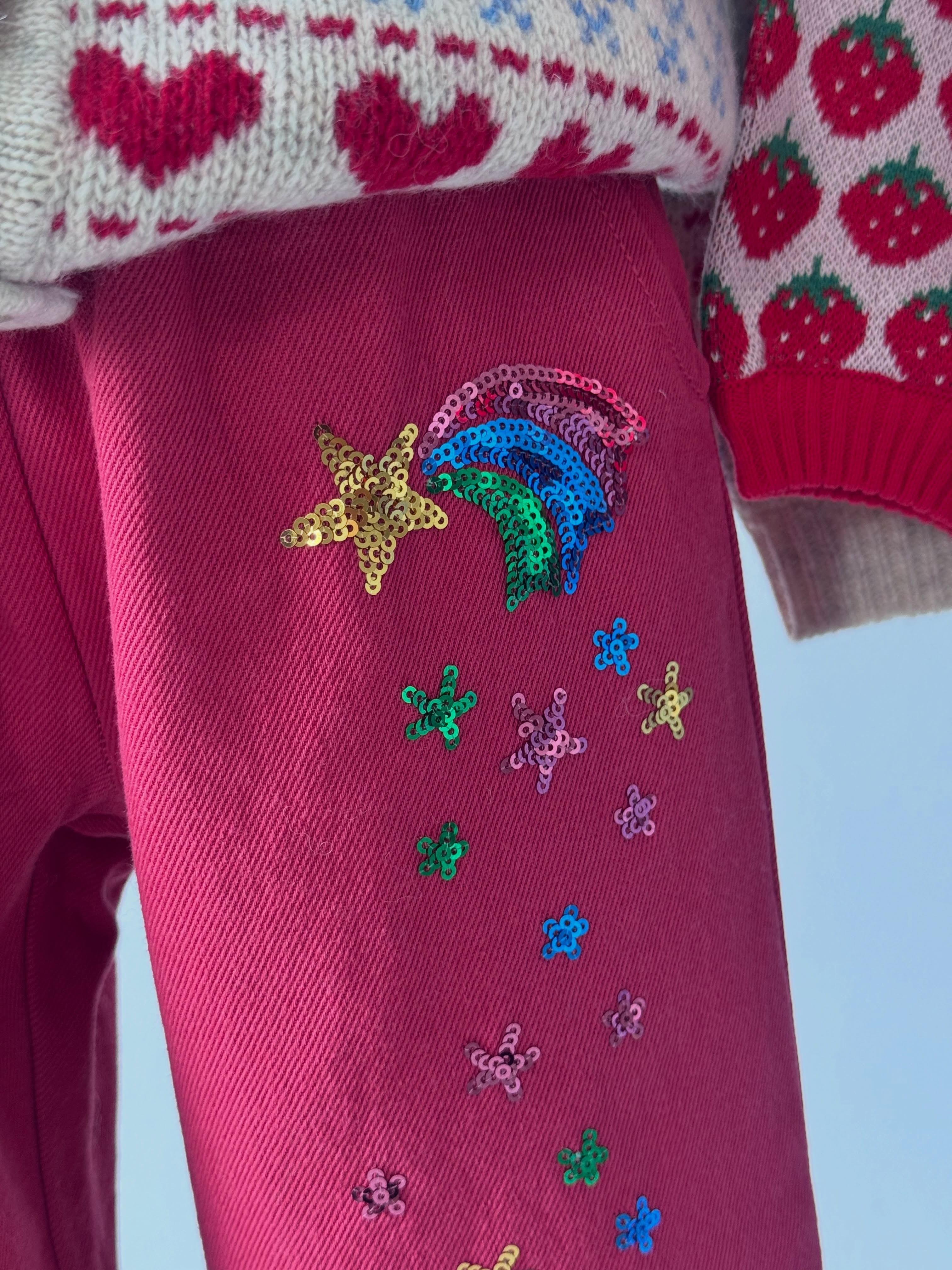 Konges Sløjd Magot Sequin Frill Pants Cardinal - kids sequin pants, view 9