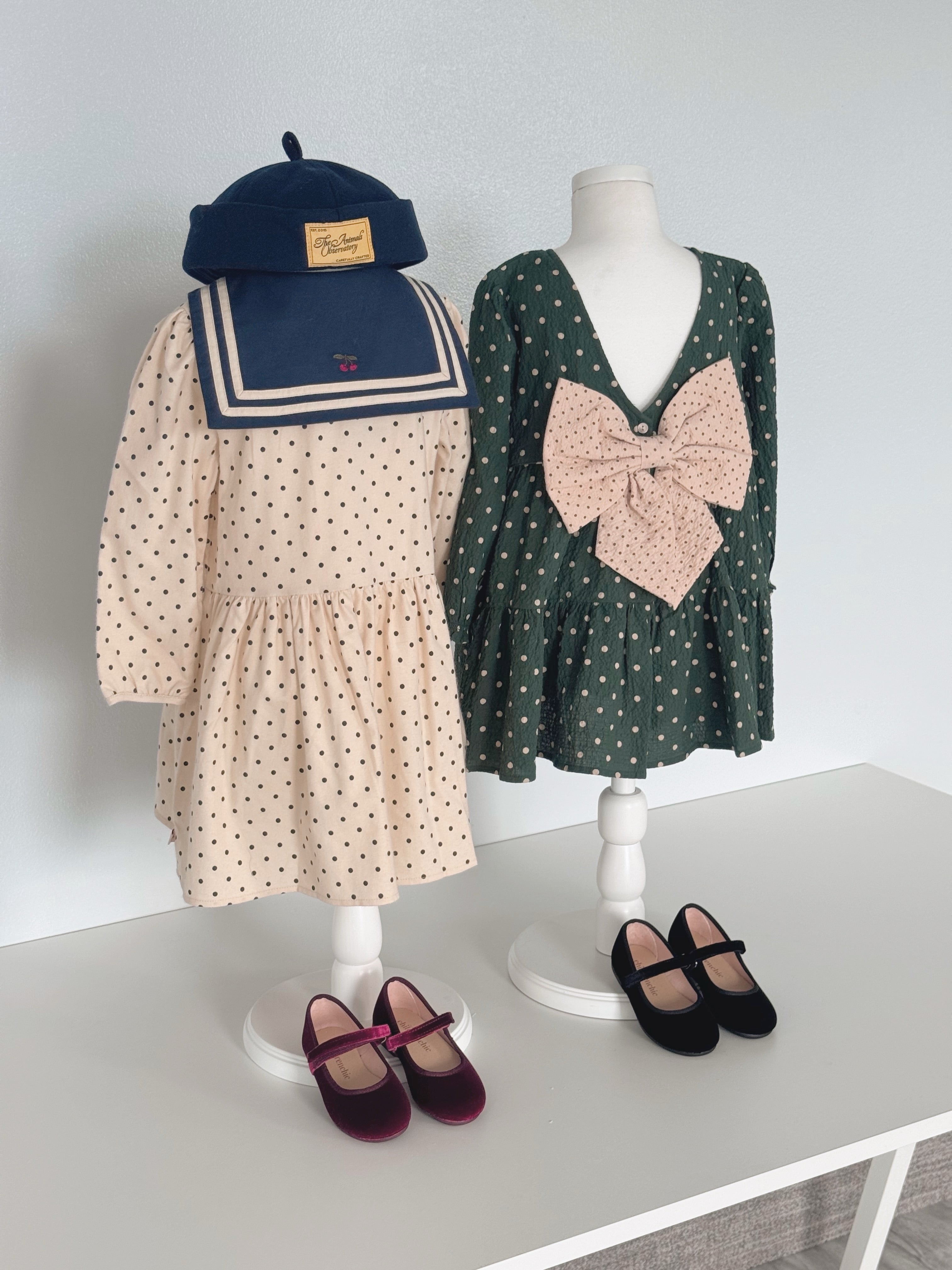 Konges Sløjd Elin Long Sleeve Bow Dress Dot Marseille - kids dress, view 6