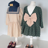 Konges Sløjd Elin Long Sleeve Bow Dress Dot Marseille - kids dress, view 7