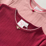 Floess - Liva Pointelle Blouse Dark Cranberry