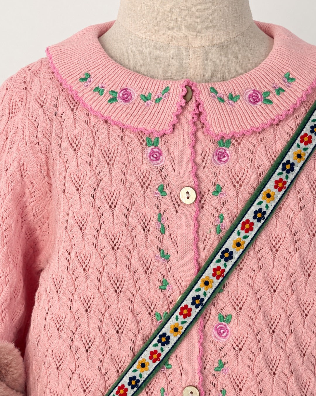 Konges Sløjd Rosier Cardigan Light Rose - kids knit cardigan, view 6