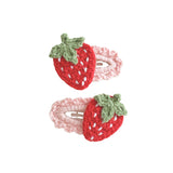 Crochet By M -  Handmade Crochet Hair Clip Strawberry Pink Set