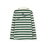 The Animals Observatory :: Eel Kid Polo Shirt Green Stripe