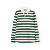 The Animals Observatory :: Eel Kid Polo Shirt Green Stripe