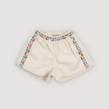 The New Society -  Malva Short Flower Embroidery Natural Denim