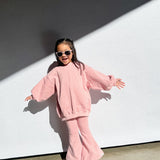 트윈 콜렉티브 :: 플리스 플레어 팬츠 피치 핑크