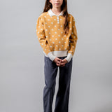 Birinit Petit - Mustard Floral knit sweater girl