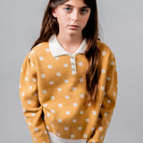 Birinit Petit - Mustard Floral knit sweater girl
