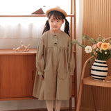 Mes Kids Des Fleurs - Loose Fitting Trench Coat Brown
