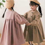Mes Kids Des Fleurs - Loose Fitting Trench Coat Brown