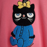 Mini Rodini - Cat Chenille Sweatshirt Pink