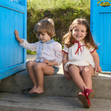 Birinit Petit :: Red Stripes Embroidered Dress