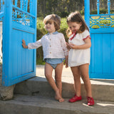 Birinit Petit :: Red Stripes Embroidered Dress