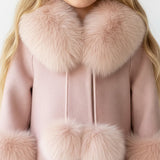 Bobble Babies :: Fur Collar Pom Coat Blush